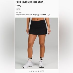 Lululemon Pace Rival Skort (tall)